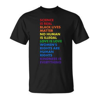 Equality Science Is Real Rainbow Unisex T-Shirt - Monsterry
