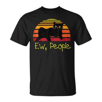Ew People Black Cat Lovers T-shirt - Seseable