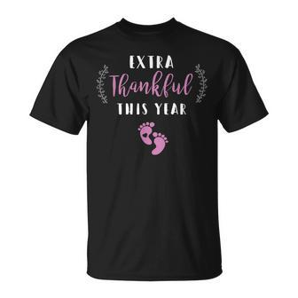 Extra Thankful This Year Girl Pregnancy Thanksgiving T-shirt - Thegiftio UK