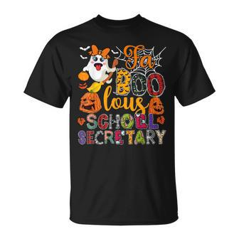 Fa Boo-Lous School Secretary Halloween Ghosts Scary Pumpkins T-shirt - Thegiftio UK