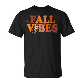 Fall Vibes Vintage Groovy Fall Season Retro Leopard V2 T-shirt - Thegiftio UK