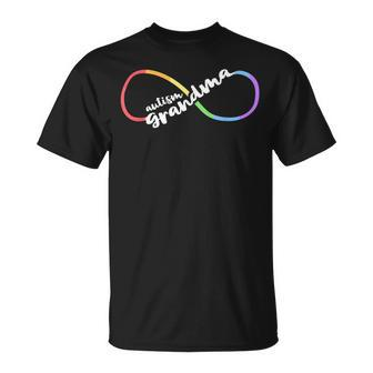 Family Autism Awareness Grandma Rainbow Infinity Symbol Unisex T-Shirt | Mazezy