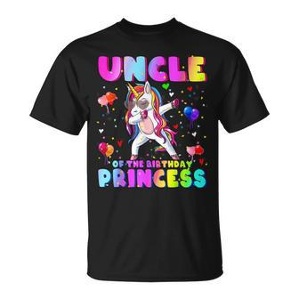 Family Matching Birthday Princess Girl Dabbing Unicorn Uncle Unisex T-Shirt | Mazezy