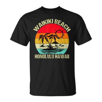 Family Vacation Vintage Retro Honolulu Hawaii Waikiki Beach T-shirt - Thegiftio