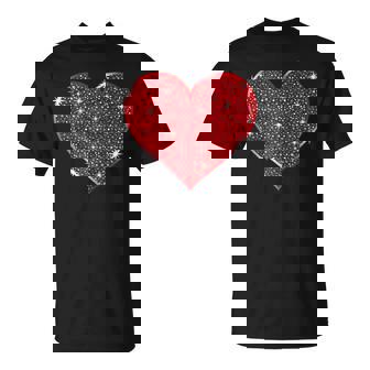 Fancy Red Heart Cool Valentines Day Unisex T-Shirt | Mazezy