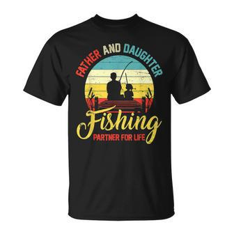 Father Daughter Fishing Partner For Life Retro Matching Dad V2 T-Shirt - Seseable