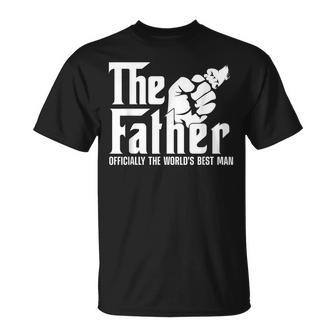 Father Officially Best Man Papa Daddy Stepdad Poppa Husband Gift For Mens Unisex T-Shirt | Mazezy DE