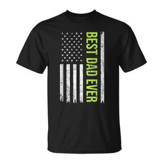 Fathers Day Best Dad Ever With Us American Flag Dad T-shirt - Thegiftio