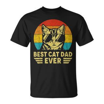 Fathers Day Vintage Best Cat Dad Ever Retro Gift For Cat Unisex T-Shirt