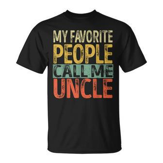 Mens My Favorite People Call Me Uncle Vintage Retro Fathers Day T-Shirt - Seseable
