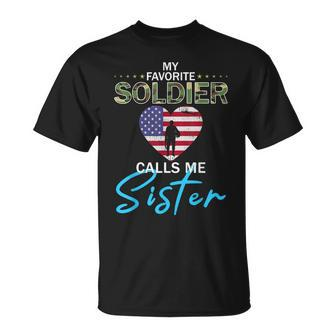 My Favorite Soldier Calls Me Sister-Proud Army Sister T-shirt - Seseable