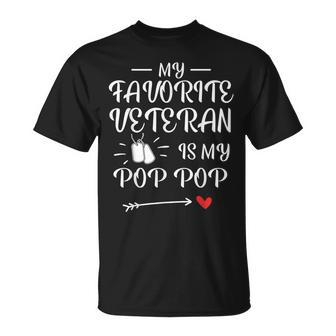 My Favorite Veteran Is My Pop Pop Proud Army Family Matching T-Shirt - Seseable