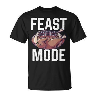 Feast Mode Football Turkey Thanksgiving Day T-shirt - Seseable