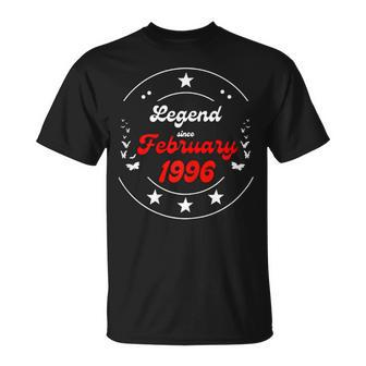 Februar 1996 Geburtstagslegende Mann Junge Seit Februar 1996 T-Shirt - Seseable