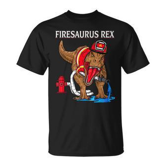 Feuerwehrmann Rex Dinosaurier T-Shirt, Kinder Tee für Jungen - Seseable
