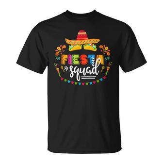 Fiesta Squad Cinco De Mayo Mexican Sombrero Family Couple Sq Unisex T-Shirt | Mazezy