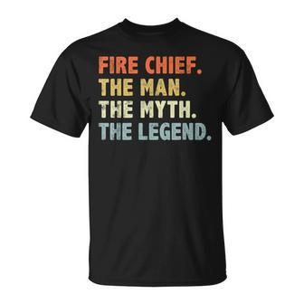 Fire Chief Man The Myth Legend Firefighter Fire Chief T-Shirt - Seseable