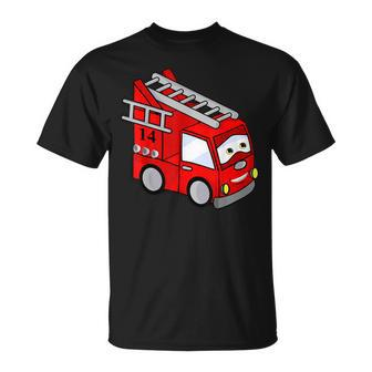 Fire Fighter Truck Kids Toddler Boys Firetruck T-Shirt - Seseable