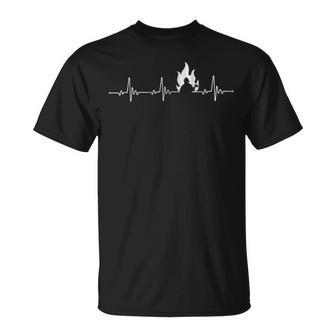 Firefighter Heartbeat Fire Rescue Vintage Proud Fire Fighter T-Shirt - Seseable