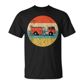 Firefighter Vintage Retro Fireman Fire Truck Firefighting T-Shirt - Seseable