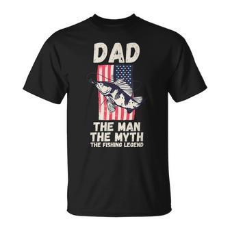Fishing Dad T-Shirt mit Amerikanischem Angelhaken, Legende Fischer Tee - Seseable