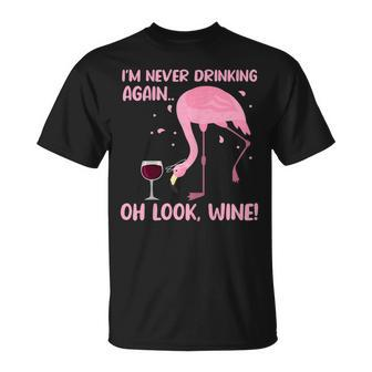 Flamingo Pink Bird Wine Drinking Gift For Womens Unisex T-Shirt