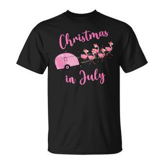 Flamingo Pink Retro Camping Car Christmas In July V3 T-shirt - Thegiftio UK