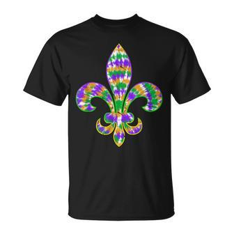 Fleur De Lis Mardi Gras Carnival Symbol New Orlean Tie Dye T-shirt - Thegiftio UK