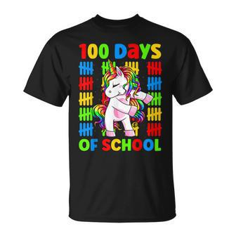 Flossing Unicorn 100 Day Of School 100 Days Smarter Girls T-shirt - Thegiftio UK