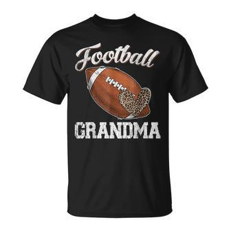 Football Grandma Leopard Ball Funny Mothers Day Unisex T-Shirt | Mazezy