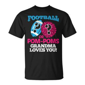 Football Or Pom Pom Grandma Loves You Cheerleader Unisex T-Shirt | Mazezy