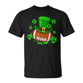 Football St Patricks Day Leprechaun Shamrock Boys Kids T-Shirt - Seseable