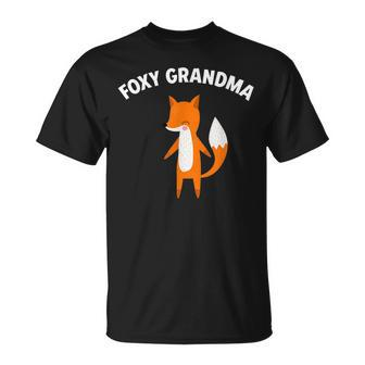Foxy Grandma Funny Mothers Day Fox Pun Joke Unisex T-Shirt | Mazezy