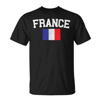 France Distressed Flag French Soccer French Futbol Club T-shirt - Seseable