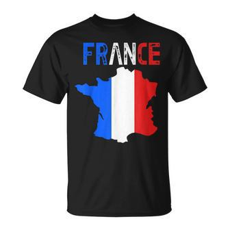 France Map France Flag Soccer French Futbol Club Sport T-shirt - Seseable