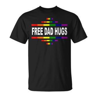 Free Dad Hugs Lgbt Rainbow Pride Fathers Day Gift Unisex T-Shirt | Mazezy AU