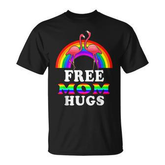 Free Mom Hugs Lgbt Flamingo Rainbow T-shirt - Thegiftio UK