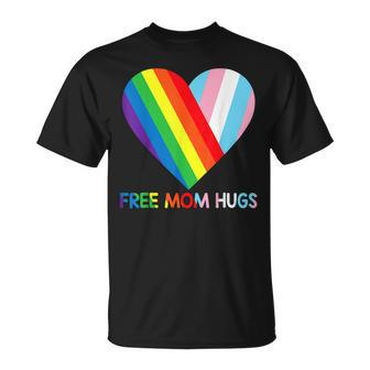 Free Mom Hugs Lgbt Pride Transgender Rainbow Flag Unisex T-Shirt | Mazezy
