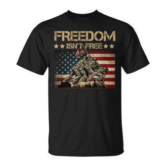 Freedom Isnt Free Flag Raising On Iwo Jima Military Unisex T-Shirt | Mazezy