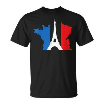 French Flag Map And Flag Souvenir Soccer French Futbol Club T-shirt - Seseable