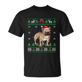 Frenchie Santa Claus Cute French Bulldog Ugly Christmas Gift Unisex T-Shirt - Monsterry UK