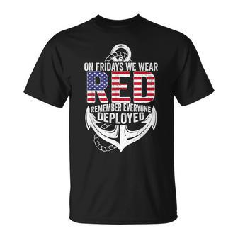 On Fridays We Wear Red Friday Navy Distressed T-shirt - Thegiftio UK