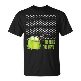 Frog Fly 100 Days Of School Teacher Boy Girl V2 T-shirt - Thegiftio UK