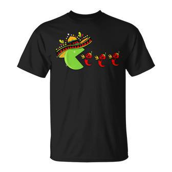 Fun Mexican Sombrero Eating Hot Pepper Skulls Cinco De Mayo T-shirt - Thegiftio UK