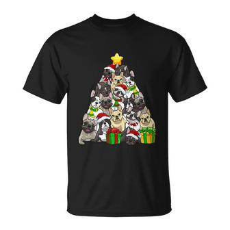 Funny Christmas French Bulldog Pajama Shirt Tree Dog Xmas Unisex T-Shirt - Monsterry
