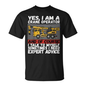 Funny Construction Worker Best Dad Ever Crane Operator Unisex T-Shirt - Seseable