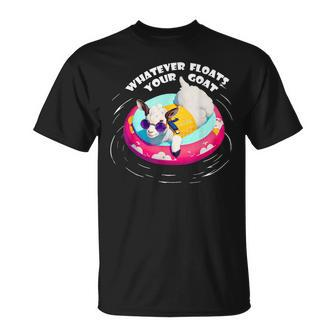 Funny Cute Baby Goat Kid - Whatever Floats Your Goat Unisex T-Shirt | Mazezy