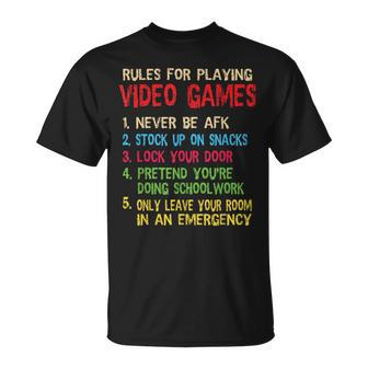 Funny Gamer Boys Ns Saying Rules For Playing Video Games Unisex T-Shirt | Mazezy