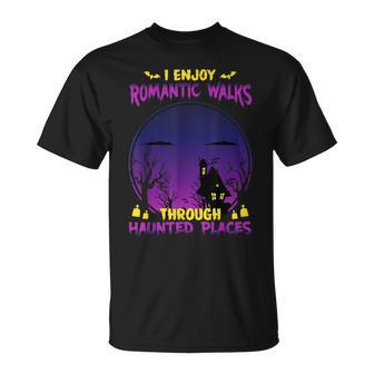Funny Ghost Hunting Romantic Walk Paranormal Halloween Unisex T-Shirt | Mazezy