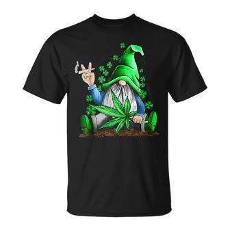 Funny Gnome Pot Leaf 420 Marijuana Weed St Patricks Day Unisex T-Shirt | Mazezy